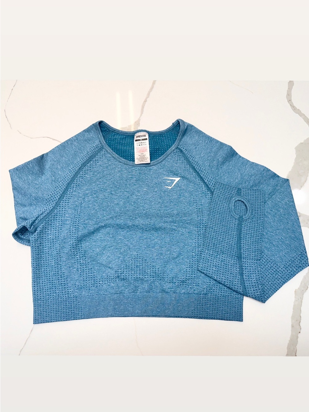 Gymshark Vital Seamless 2.0 Teal Long Sleeve Crop Top